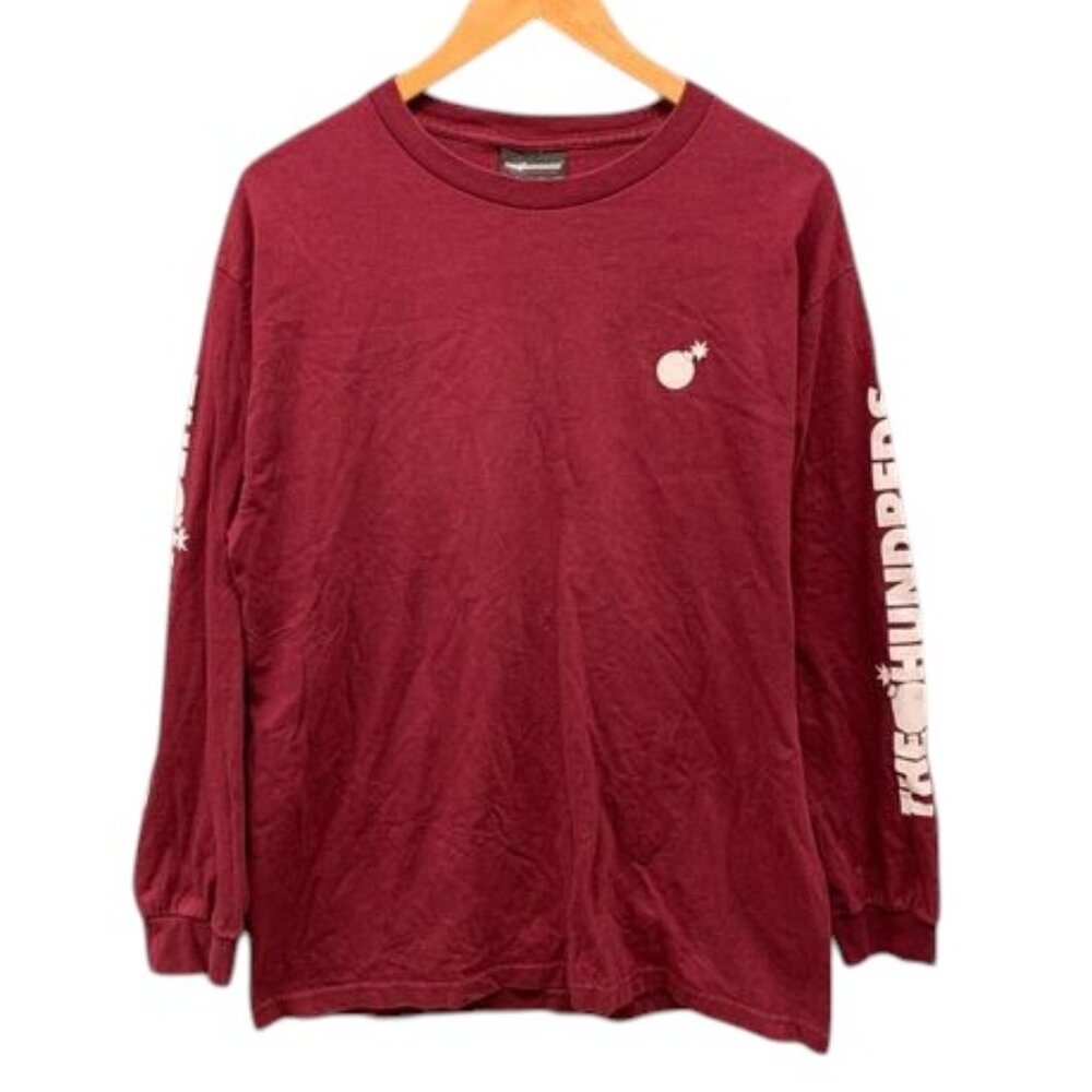 The Hundreds T-Shirt Men’s Burgundy Long Sleeve Crew Neck Street Skate‎ Style L